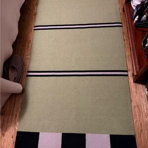 BJÖRKSNÄS Rug, flatwoven wool Green and Black Rug